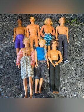 Vintage Barbie Ken Male Dolls Bundle Lot Of 7 OOAK